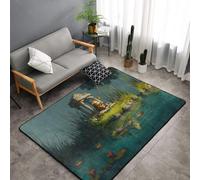 WZYWHJ Area Rugs, Living Room Floor Mats Runner Rug Non-Skip Nursery Mat Playing Carpet 60 x 39 inch Little tiger in the pavilion Printed