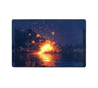 WZYWHJ Area Rugs,Living Room Floor Mats Runner Rug Non-Skip Nursery Mat Playing Carpet 60 x 39 inch Pixel Particle Storm Picture