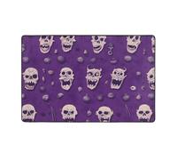 WZYWHJ Area Rugs, Living Room Floor Mats Runner Rug Non-Skip Nursery Mat Playing Carpet 60 x 39 inch Horror pattern on purple background Printing