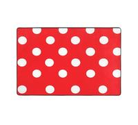 WZYWHJ Area Rugs, Living Room Floor Mats Runner Rug Non-Skip Nursery Mat Playing Carpet 60 x 39 inch red and white polka dots Printing