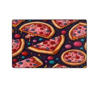 WZYWHJ Area Rugs, Living Room Floor Mats Runner Rug Non-Skip Nursery Mat Playing Carpet 60 x 39 inch Planet Color Pink Pizza Printing