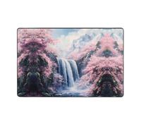 WZYWHJ Area Rugs,Living Room Floor Mats Runner Rug Non-Skip Nursery Mat Playing Carpet 60 x 39 inch Sakura Waterfall Picture