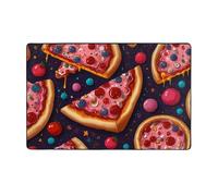 WZYWHJ Area Rugs, Living Room Floor Mats Runner Rug Non-Skip Nursery Mat Playing Carpet 60 x 39 inch Planet Color Pink Pizza Printing