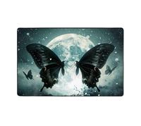 WZYWHJ Area Rugs,Living Room Floor Mats Runner Rug Non-Skip Nursery Mat Playing Carpet 60 x 39 inch Big Black Butterfly Printed