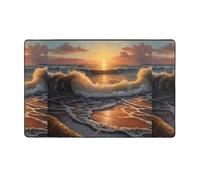WZYWHJ Area Rugs,Living Room Floor Mats Runner Rug Non-Skip Nursery Mat Playing Carpet 60 x 39 inch Sunrise at the seaside Picture