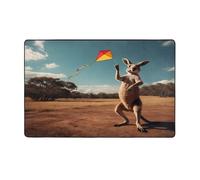 WZYWHJ Area Rugs, Living Room Floor Mats Runner Rug Non-Skip Nursery Mat Playing Carpet 60 x 39 inch Kangaroo flying a kite Printing
