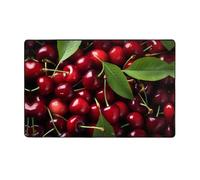 WZYWHJ Area Rugs, Living Room Floor Mats Runner Rug Non-Skip Nursery Mat Playing Carpet 60 x 39 inch Big cherries Printed