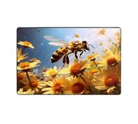WZYWHJ Area Rugs, Living Room Floor Mats Runner Rug Non-Skip Nursery Mat Playing Carpet 60 x 39 inch flying bees daisy honey Printing