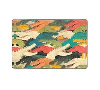 WZYWHJ Area Rugs, Living Room Floor Mats Runner Rug Non-Skip Nursery Mat Playing Carpet 60 x 39 inch colorful crocodile skin Printed