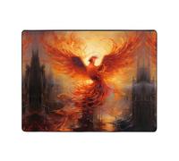 WZYWHJ Area Rugs,Living Room Floor Mats Runner Rug Non-Skip Nursery Mat Playing Carpet 63 x 48 inch The Phoenix Reborn in Fire Printed