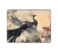 WZYWHJ Area Rugs,Living Room Floor Mats Runner Rug Non-Skip Nursery Mat Playing Carpet 63 x 48 inch Ink Phoenix Picture