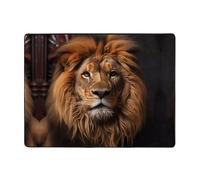 WZYWHJ Area Rugs,Living Room Floor Mats Runner Rug Non-Skip Nursery Mat Playing Carpet 63 x 48 inch The Lion's Gaze Printed