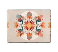 WZYWHJ Area Rugs,Living Room Floor Mats Runner Rug Non-Skip Nursery Mat Playing Carpet 63 x 48 inch Geometric collage flowers Pattern