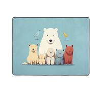 WZYWHJ Area Rugs,Living Room Floor Mats Runner Rug Non-Skip Nursery Mat Playing Carpet 63 x 48 inch Animal Friends Printed