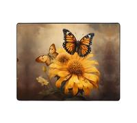 WZYWHJ Area Rugs,Living Room Floor Mats Runner Rug Non-Skip Nursery Mat Playing Carpet 63 x 48 inch Butterflies and Bees Printing