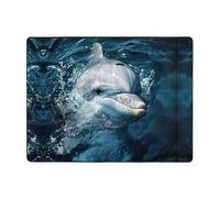 WZYWHJ Area Rugs,Living Room Floor Mats Runner Rug Non-Skip Nursery Mat Playing Carpet 63 x 48 inch Dolphins exposed to the water Printing