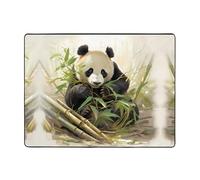 WZYWHJ Area Rugs,Living Room Floor Mats Runner Rug Non-Skip Nursery Mat Playing Carpet 63 x 48 inch Panda digging bamboo shoots Printed