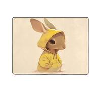 WZYWHJ Area Rugs,Living Room Floor Mats Runner Rug Non-Skip Nursery Mat Playing Carpet 63 x 48 inch Yellow fir kangaroo Printed