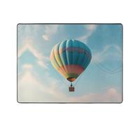 WZYWHJ Area Rugs,Living Room Floor Mats Runner Rug Non-Skip Nursery Mat Playing Carpet 63 x 48 inch Hot air Balloon Flying high Picture