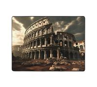 WZYWHJ Area Rugs,Living Room Floor Mats Runner Rug Non-Skip Nursery Mat Playing Carpet 63 x 48 inch Remains of the Roman Colosseum Printed