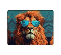 WZYWHJ Area Rugs,Living Room Floor Mats Runner Rug Non-Skip Nursery Mat Playing Carpet 63 x 48 inch Cool Lion King Printing