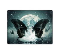WZYWHJ Area Rugs,Living Room Floor Mats Runner Rug Non-Skip Nursery Mat Playing Carpet 63 x 48 inch Big Black Butterfly Picture