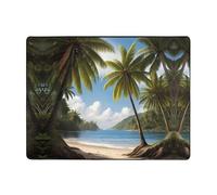 WZYWHJ Area Rugs,Living Room Floor Mats Runner Rug Non-Skip Nursery Mat Playing Carpet 63 x 48 inch Coconut trees by the sea Pattern