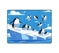 WZYWHJ Area Rugs,Living Room Floor Mats Runner Rug Non-Skip Nursery Mat Playing Carpet 63 x 48 inch penguins on the iceberg Printed