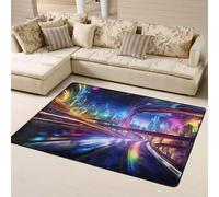 WZYWHJ Area Rugs,Living Room Floor Mats Runner Rug Non-Skip Nursery Mat Playing Carpet 63 x 48 inch Roads of the Future Printed