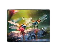 WZYWHJ Area Rugs,Living Room Floor Mats Runner Rug Non-Skip Nursery Mat Playing Carpet 63 x 48 inch Colorful Dragonflies Picture