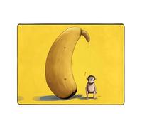 WZYWHJ Area Rugs,Living Room Floor Mats Runner Rug Non-Skip Nursery Mat Playing Carpet 63 x 48 inch Little Monkey on a Big Banana Printing