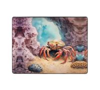 WZYWHJ Area Rugs,Living Room Floor Mats Runner Rug Non-Skip Nursery Mat Playing Carpet 63 x 48 inch Small crab under the rocks Printed