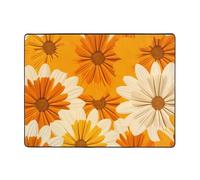 WZYWHJ Area Rugs,Living Room Floor Mats Runner Rug Non-Skip Nursery Mat Playing Carpet 63 x 48 inch White Yellow Daisy Printing