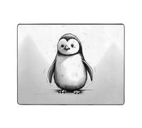 WZYWHJ Area Rugs,Living Room Floor Mats Runner Rug Non-Skip Nursery Mat Playing Carpet 63 x 48 inch Cute Sketch Penguin Printing