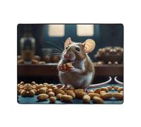 WZYWHJ Area Rugs,Living Room Floor Mats Runner Rug Non-Skip Nursery Mat Playing Carpet 63 x 48 inch Mouse eating peanuts Printed