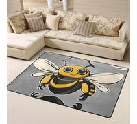 WZYWHJ Area Rugs,Living Room Floor Mats Runner Rug Non-Skip Nursery Mat Playing Carpet 63 x 48 inch Cute yellow bee Printed