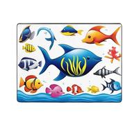 WZYWHJ Area Rugs,Living Room Floor Mats Runner Rug Non-Skip Nursery Mat Playing Carpet 63 x 48 inch sea Water Animals Printing