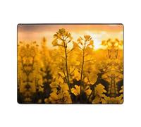 WZYWHJ Area Rugs,Living Room Floor Mats Runner Rug Non-Skip Nursery Mat Playing Carpet 63 x 48 inch Yellow rapeseed flowers Printed