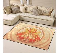 WZYWHJ Area Rugs,Living Room Floor Mats Runner Rug Non-Skip Nursery Mat Playing Carpet 63 x 48 inch Blooming yellow flowers Printed