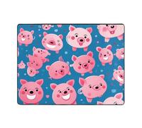 WZYWHJ Area Rugs,Living Room Floor Mats Runner Rug Non-Skip Nursery Mat Playing Carpet 63 x 48 inch Smile Pink Pig Printed
