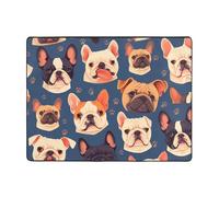 WZYWHJ Area Rugs,Living Room Floor Mats Runner Rug Non-Skip Nursery Mat Playing Carpet 63 x 48 inch french bulldog Printed