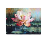 WZYWHJ Area Rugs,Living Room Floor Mats Runner Rug Non-Skip Nursery Mat Playing Carpet 63 x 48 inch Melting lotus background Printed