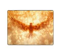 WZYWHJ Area Rugs,Living Room Floor Mats Runner Rug Non-Skip Nursery Mat Playing Carpet 63 x 48 inch Firebird with wings spread Pattern