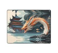 WZYWHJ Area Rugs,Living Room Floor Mats Runner Rug Non-Skip Nursery Mat Playing Carpet 63 x 48 inch Fish leap dragon gate Printed