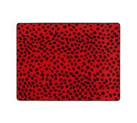 WZYWHJ Area Rugs,Living Room Floor Mats Runner Rug Non-Skip Nursery Mat Playing Carpet 63 x 48 inch red leopard pattern Printed