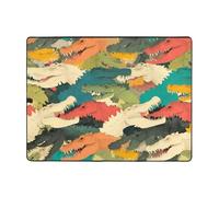 WZYWHJ Area Rugs,Living Room Floor Mats Runner Rug Non-Skip Nursery Mat Playing Carpet 63 x 48 inch colorful crocodile skin Printed