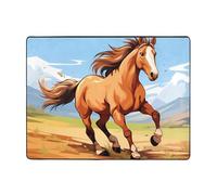 WZYWHJ Area Rugs,Living Room Floor Mats Runner Rug Non-Skip Nursery Mat Playing Carpet 63 x 48 inch cartoon Horse Printed