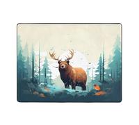WZYWHJ Area Rugs,Living Room Floor Mats Runner Rug Non-Skip Nursery Mat Playing Carpet 63 x 48 inch Brown Bear Illustration Printed