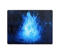 WZYWHJ Area Rugs,Living Room Floor Mats Runner Rug Non-Skip Nursery Mat Playing Carpet 63 x 48 inch Blue Spirit Flame Pattern