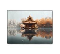 WZYWHJ Area Rugs,Living Room Floor Mats Runner Rug Non-Skip Nursery Mat Playing Carpet 63 x 48 inch Small pavilion on the lake Printed